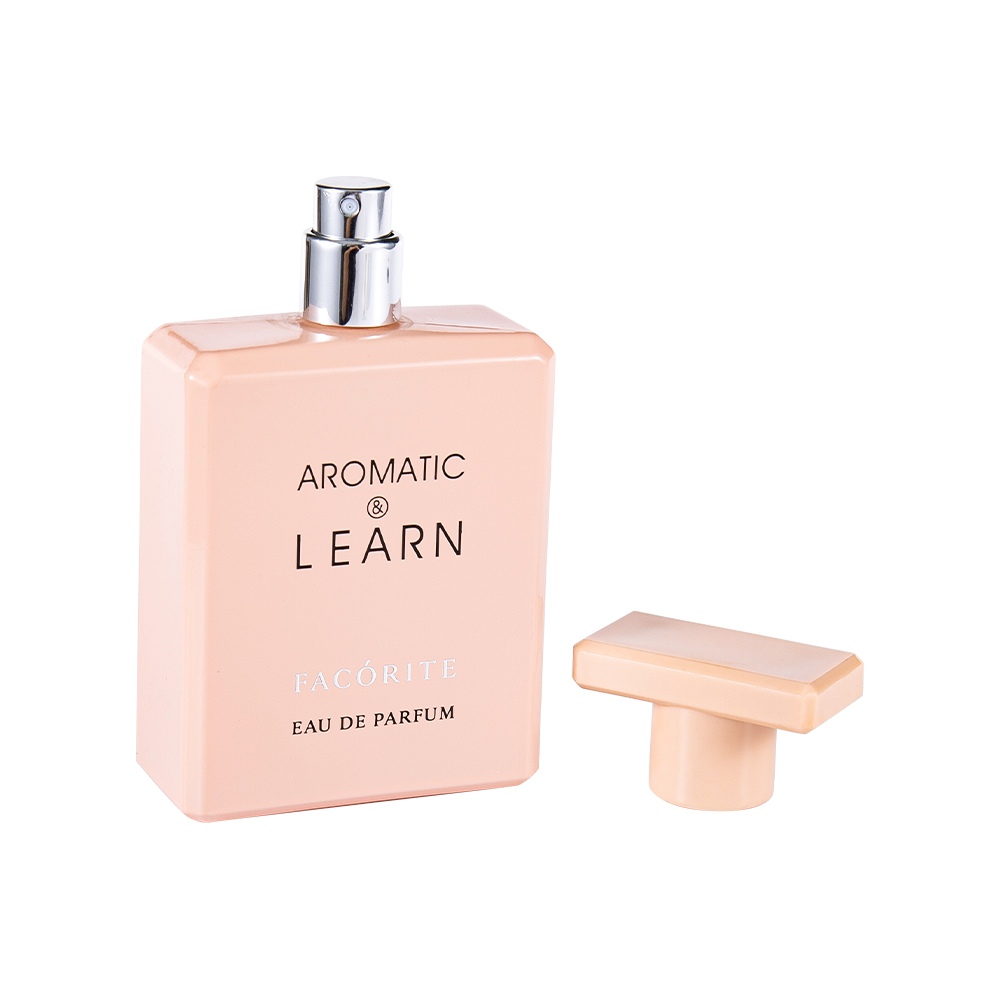 KY1490-WJ2155 50 ml bevonatos nyomtatott téglalap alakú üveg parfümüveg fényes kupakkal