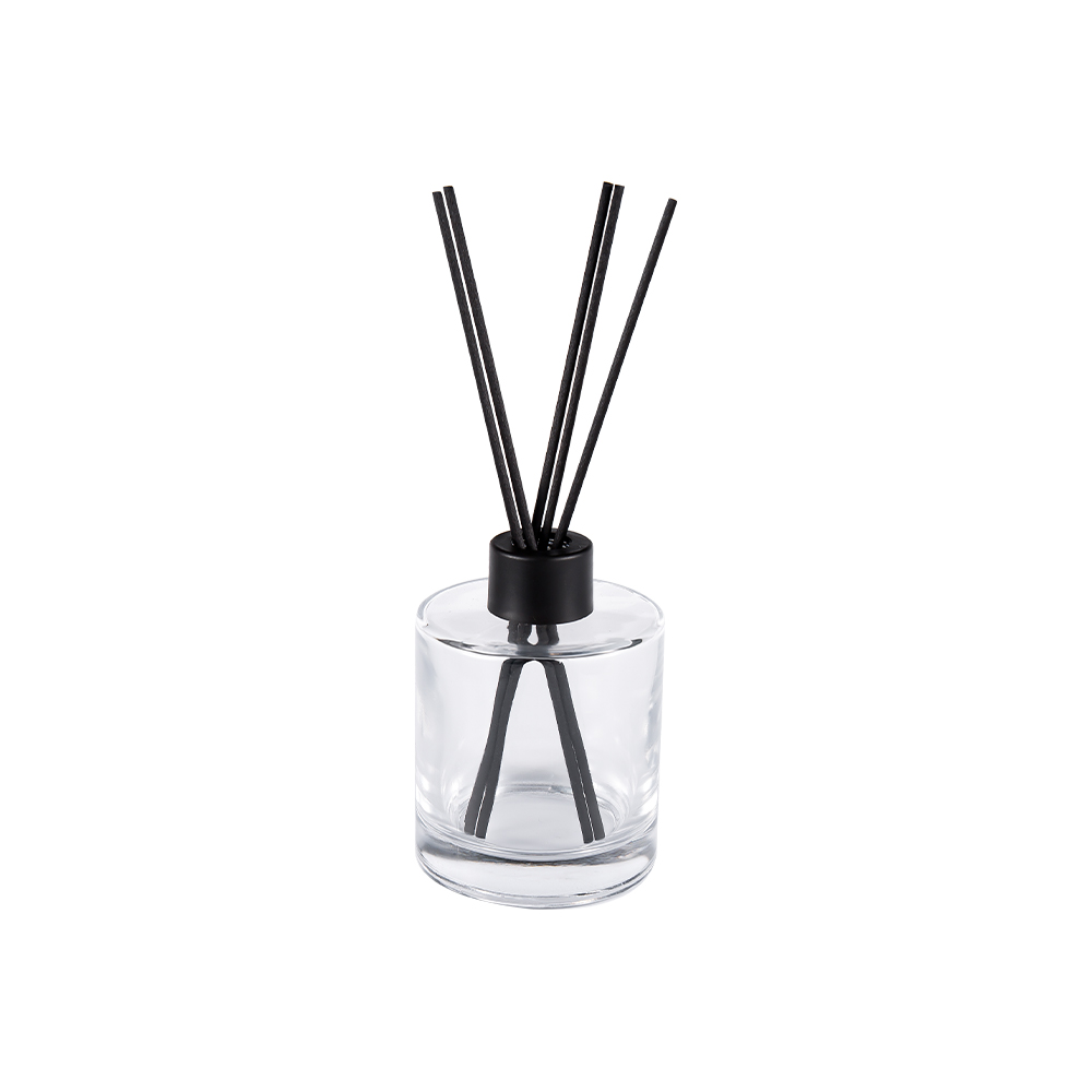 HJ-RX2109 hengeres tűzköves üveg diffúzor palack műanyag alumínium kupak színes szál matrica