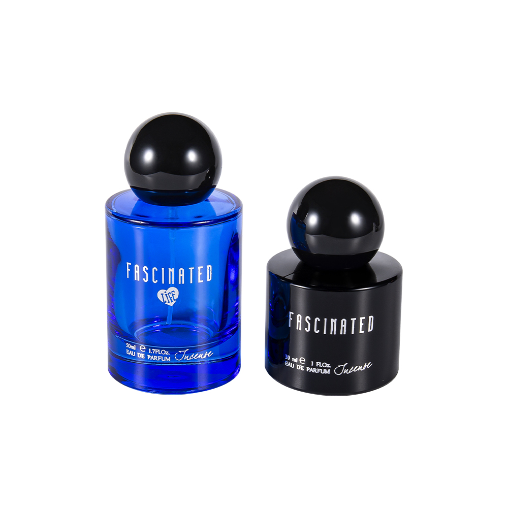 GC4749-WJ2537 50 ml-es hengeres bevonatú arany fólia üveg parfümüveg gömb alakú ABS PP műanyag kupakkal