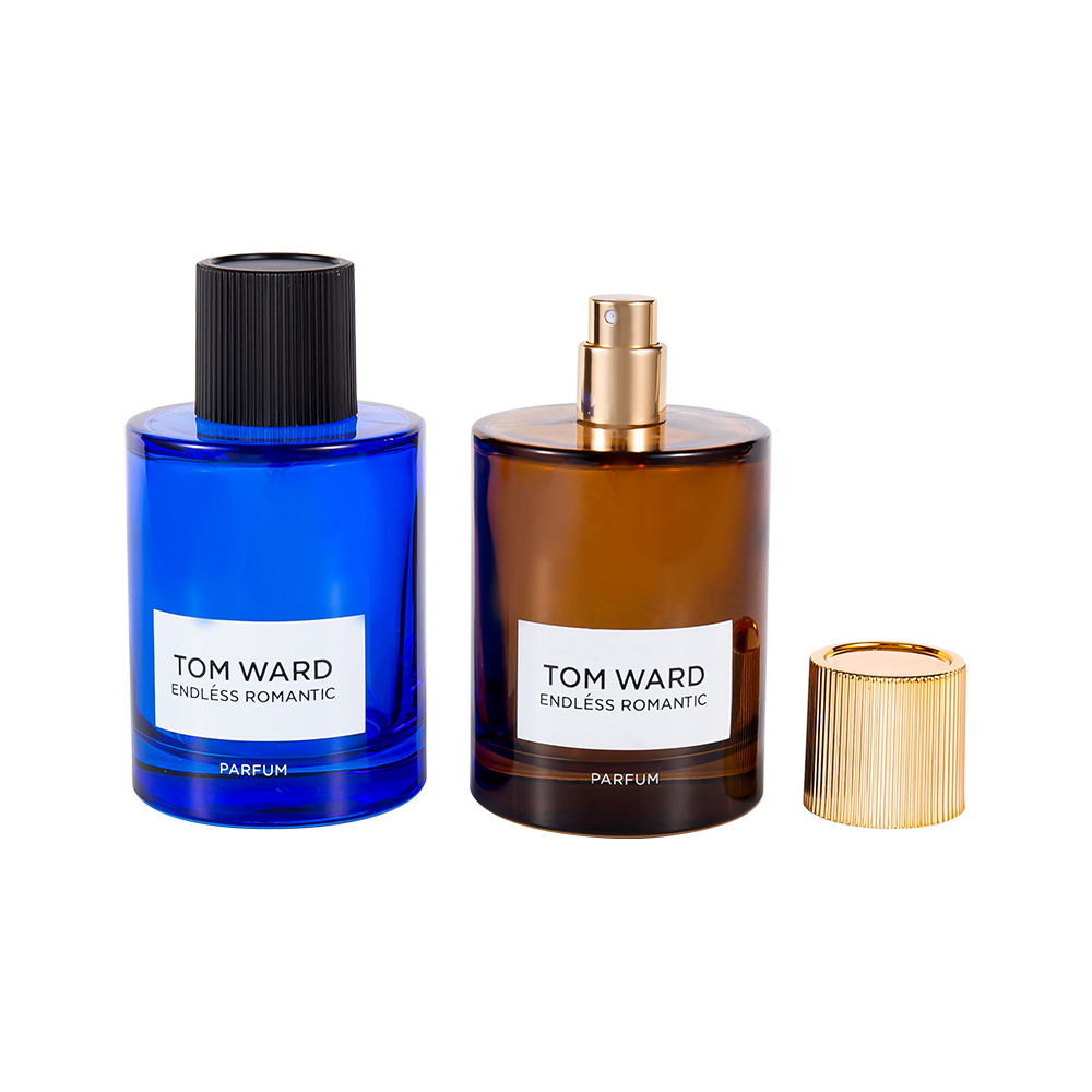 GC5178-WJ2623 100 ml-es nagykereskedelmi üveg parfümös üveg csíkos parfüm kupakkal